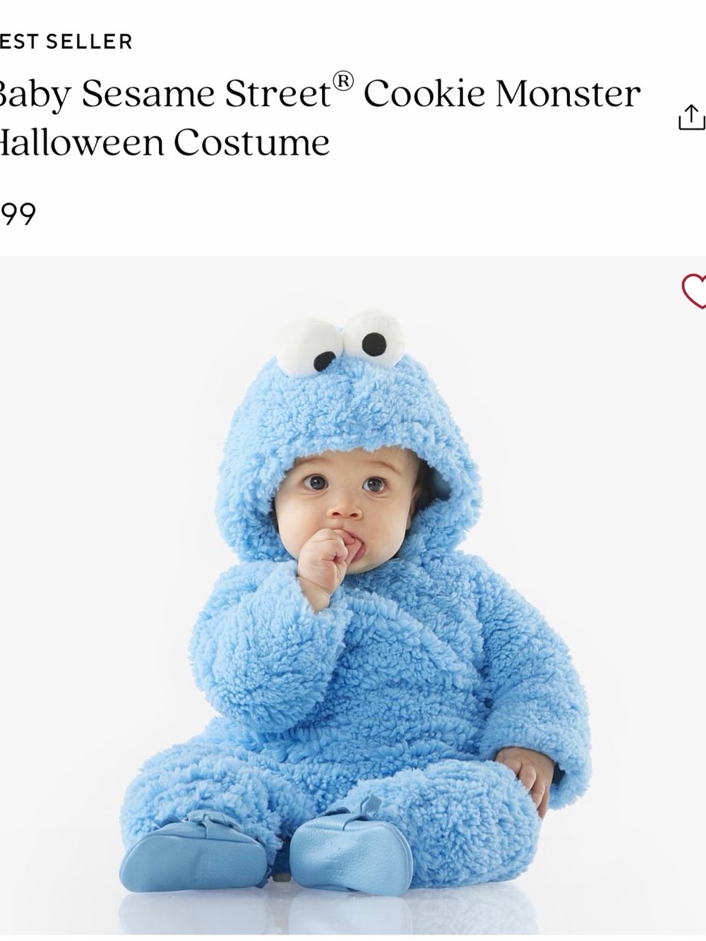 Sesame Street Cookie Monster Plush Toddler Costume - Potterybarn Kids